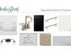 Bathroom design materials featuring vanity, lighting, tub, fixtures, flooring, and paint at 1598 Driggs Nw Dr # 163, Atlanta, GA 30318