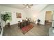 Bright home office with ceiling fan, desk and modern decor at 550 Quillian Ave, Decatur, GA 30032