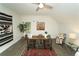 Bright home office with ceiling fan, desk and modern decor at 550 Quillian Ave, Decatur, GA 30032
