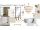 This Primary bathroom features a round, tiered chandelier, double vanity with gold fixtures, and a free standing bathtub at 7160 Shady Grove Rd, Cumming, GA 30041