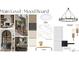A main level mood board showing kitchen and bath design elements and finishes at 7160 Shady Grove Rd, Cumming, GA 30041