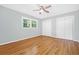 This bright bedroom features wood floors, neutral walls and two closets for ample storage at 1425 Dalewood Ne Dr, Atlanta, GA 30329