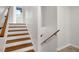 Stairway featuring wood handrails and treads contrasted with white risers and walls at 1425 Dalewood Ne Dr, Atlanta, GA 30329