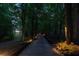 Scenic long driveway with lighting through a wooded area, adding privacy to the home at 2230 Ewing Chapel Rd, Dacula, GA 30019