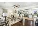 Open-concept living space with a blend of modern and cozy elements, connecting to the kitchen at 3301 Irish Ln, Decatur, GA 30032
