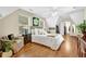 Bedroom featuring hardwood floor, a ceiling fan and two windows at 3909 Laurens Ln, Snellville, GA 30039