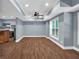 This light-blue living room features recessed lighting and wood floors at 4000 Mcpherson Drive, Acworth, GA 30101