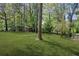 Expansive backyard with lush lawn and mature trees, offering privacy at 4400 Hickory Wood Ln, Atlanta, GA 30360