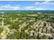 Wide aerial view of a neighborhood surrounded by a thick tree line at 4022 Roberts Crest Dr, Suwanee, GA 30024