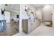 Well-lit bathroom with dual sinks, modern fixtures and lighting, and hardwood floors at 00 Memory Ln, Canton, GA 30115
