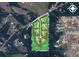 Aerial view of a development with an overlay showing lot lines, landscaping, and the location of the subject property at 00 Memory Ln, Canton, GA 30115
