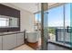 Luxurious bathroom showcasing a soaking tub and glass-enclosed shower with city views, creating a spa-like retreat at 1065 Peachtree Ne St # 3504, Atlanta, GA 30309