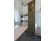 Modern bathroom features a glass-enclosed shower with stylish stone floors and sleek fixtures at 1065 Peachtree Ne St # 3504, Atlanta, GA 30309