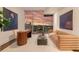 Contemporary home office with comfortable seating and expansive city view at 1065 Peachtree Ne St # 3504, Atlanta, GA 30309