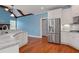 Updated kitchen with white cabinets, stainless steel appliances, and granite counters at 300 Towne Overlook Cir, Canton, GA 30114
