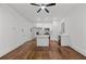 Bright, remodeled kitchen with stainless appliances, white cabinetry and butcher block island at 360 Ponce De Leon Ave Ne # 1, Atlanta, GA 30305