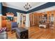 Spacious living room featuring custom bookshelves and classic decor at 3903 Hazelhurst Dr, Marietta, GA 30066