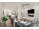 Inviting living room featuring an open floor plan, modern fireplace, and hardwood floors at 1237 Memorial Se Dr # 404, Atlanta, GA 30316
