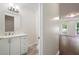 Stylish powder room with modern fixtures and a sleek, contemporary design at 313 Clubhouse Nw Ct, Kennesaw, GA 30144
