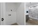 Modern bathroom with a stylish vanity, rainfall shower head, and gray tiled shower at 505 Whitehall Sw St # 102, Atlanta, GA 30303