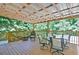 Inviting covered deck with comfortable seating, perfect for enjoying the serenity of the wooded backyard at 809 Longbranch Ln, Douglasville, GA 30134