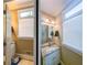 Well-lit bathroom with granite countertop vanity and a window providing natural light at 395 Grove Ridge Dr, Loganville, GA 30052