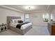 Well-lit main bedroom with a tray ceiling, comfortable bed, and natural light at 105 Paulowina Cir, Mcdonough, GA 30253