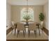 Bright dining room with modern chandelier and lots of natural light at 7025 Coffield Ct, Cumming, GA 30041