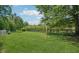 Fully fenced backyard with lush lawn and bordered by mature trees providing privacy at 905 Scott Sw Ln, Marietta, GA 30008