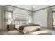 Bright bedroom featuring neutral color palette, a chandelier, and large windows that provide natural light at 0 Paige St, Dallas, GA 30157