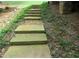 Stone steps leading up to a backyard with lush greenery and wooded surroundings at 21 Devin Lane Ln, Euharlee, GA 30145