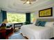 Bedroom with a trey ceiling, a large window with a view of trees and neutral carpet and paint at 21 Devin Lane Ln, Euharlee, GA 30145