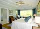 Comfortable main bedroom featuring tray ceiling, large windows, and sitting area with natural light at 21 Devin Lane Ln, Euharlee, GA 30145
