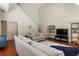 Open floor plan featuring staircase and hardwood flooring at 169 Wallnut Hall Circle, Woodstock, GA 30189