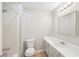 Clean bathroom with a vanity and shower at 3388 Hamilton Mill Rd, Buford, GA 30519