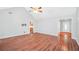 Open living area with hardwood floors, high ceilings, and easy access to the kitchen at 360 N Oakland Circle, Mcdonough, GA 30253
