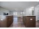 Open concept kitchen with island and hardwood floors at 280 Hitchcock Rd, Dallas, GA 30157