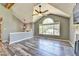 Inviting living room featuring vaulted ceilings, a cozy fireplace, and an open layout perfect for entertaining, and great natural light at 4751 Shay Ter, Buford, GA 30519