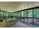 Relaxing screened-in porch with a table, chairs, and views of surrounding greenery at 262 Somerset Ct, Lawrenceville, GA 30044