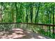 Wood deck overlooks beautiful lush greenery for relaxing outdoor experience at 404 Summerchase Way, Woodstock, GA 30189