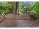 Expansive wooden deck and stairs with plenty of room for entertaining and relaxing in the outdoor space at 4601 Tall Pines Nw Dr, Atlanta, GA 30327