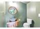 Stylish powder room with stone sink and modern fixtures at 4601 Tall Pines Nw Dr, Atlanta, GA 30327