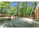 Charming back porch with concrete base, wood steps, and modern railings, offering a relaxing outdoor space at 2174 Rexford Dr, Decatur, GA 30034