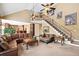 Spacious living room with high ceilings, elegant staircase, and comfortable seating at 3495 Mill Bridge Dr, Marietta, GA 30062