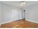 Simple bedroom with hardwood floors and closet space at 2701 Log Cabin Se Dr, Atlanta, GA 30339