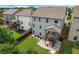 Aerial view of a home with a spacious backyard, patio, and deck at 216 Orchard Trl, Canton, GA 30115