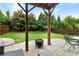 Cozy backyard patio featuring a fire pit, seating area, and a well-maintained lawn at 216 Orchard Trl, Canton, GA 30115