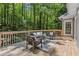 Enjoy the beautiful outdoors on the deck of this home with ample seating and peaceful forest views at 3600 Goldenrod Dr, Alpharetta, GA 30005