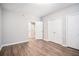 Bedroom with wood-look floors and two large closets for ample storage at 1800 Clairmont Lk # 412, Decatur, GA 30033