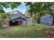 Backyard featuring a storage building and a fire pit area at 2067 Kinridge Ct, Marietta, GA 30062